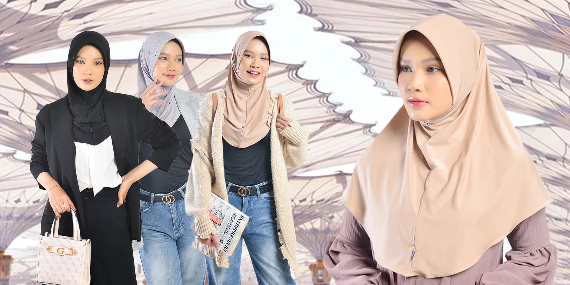Koleksi kerudung jersey Hamidah